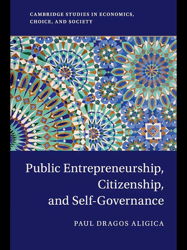 The cover of Public Entrepreneurship, Citizenship, and Self-Governance, which features a green and blue abstract illustration.